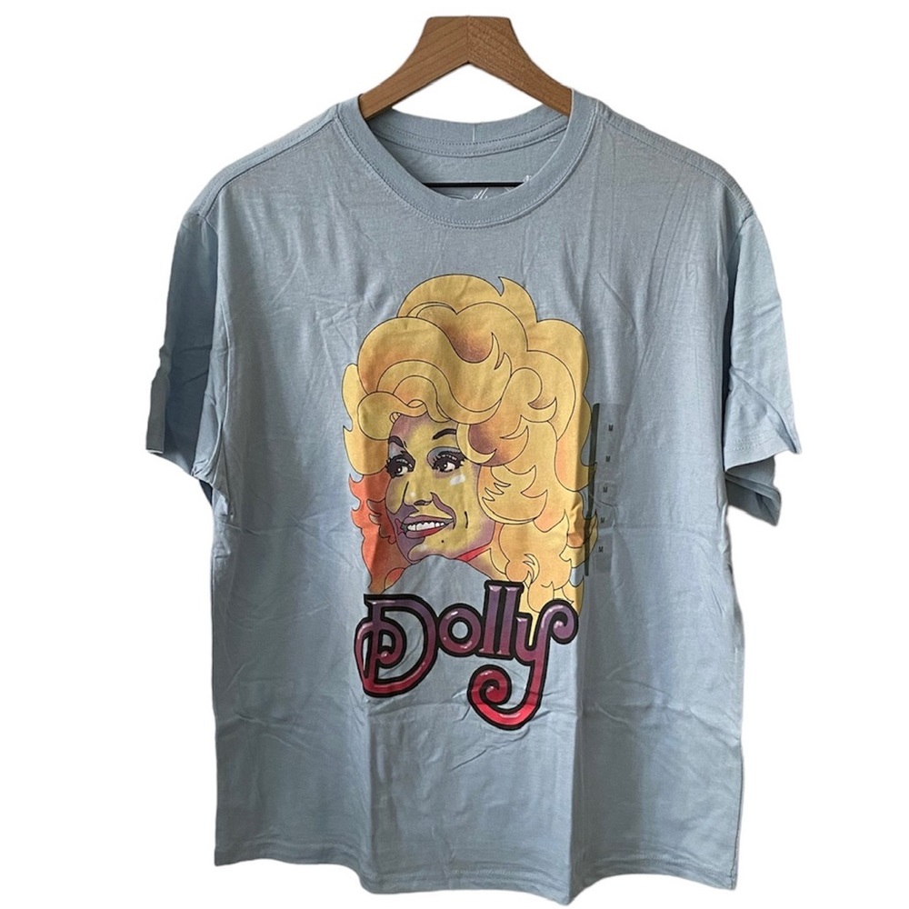 Dolly Parton T-shirt Baby Blue Band Music Tee - Picture 2 of 5